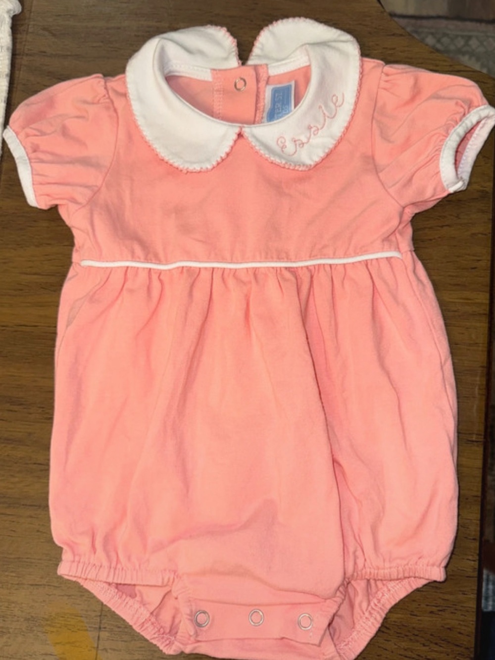 Trotter Street Kids Eloise Bubble in light pink with Peter Pan collar.